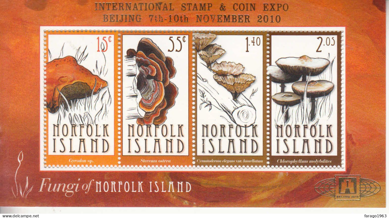 2009 Norfolk Island Mushrooms Fungi Souvenir Sheet  MNH - Ile Norfolk