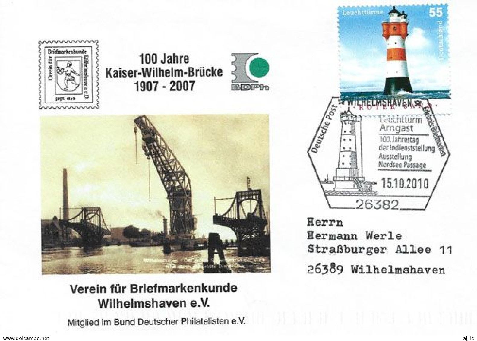 ALLEMAGNE. Phare D'Arngast (Jadebusen) Baie De Jade.Mer Du Nord., Lettre De 2010 - Lighthouses