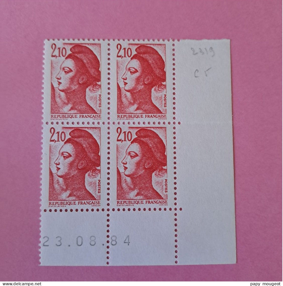 N°2319 Type Liberté 2.10 F. Rouge - 23.08.84 - Neuf ** Cote 2024 5€ - 1980-1989