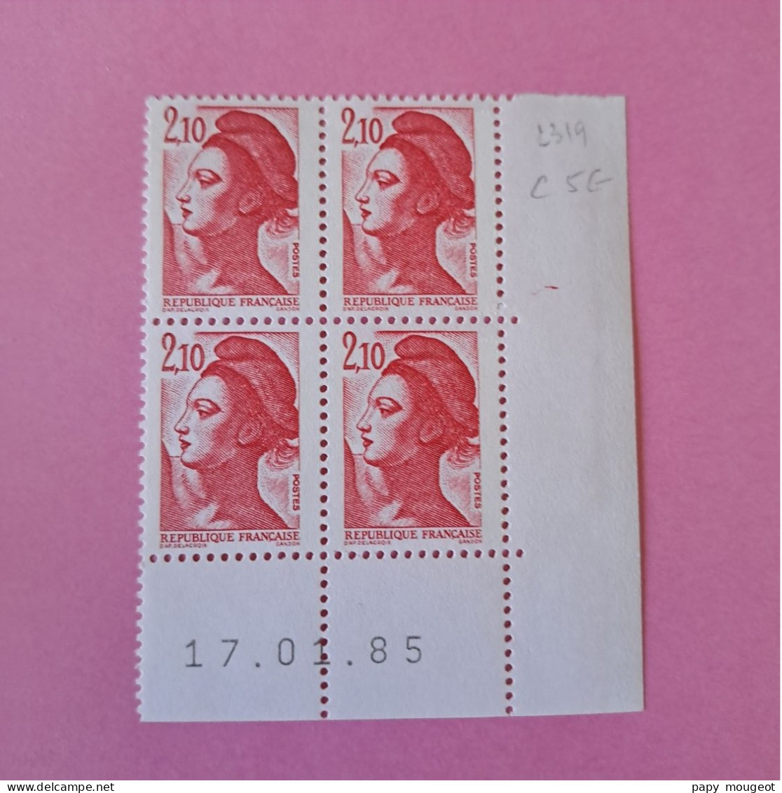 N°2319 Type Liberté 2.10 F. Rouge - 17.01.85 - Neuf ** Cote 2024 5€ - 1980-1989