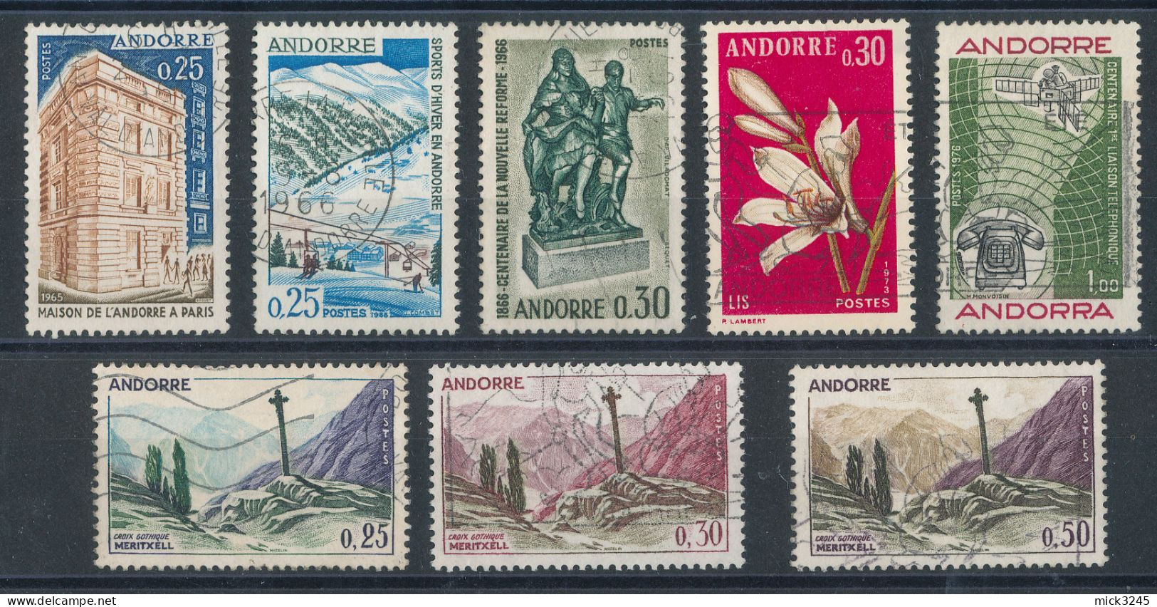 Andorre Lot De 8 Timbres (o) - Collections