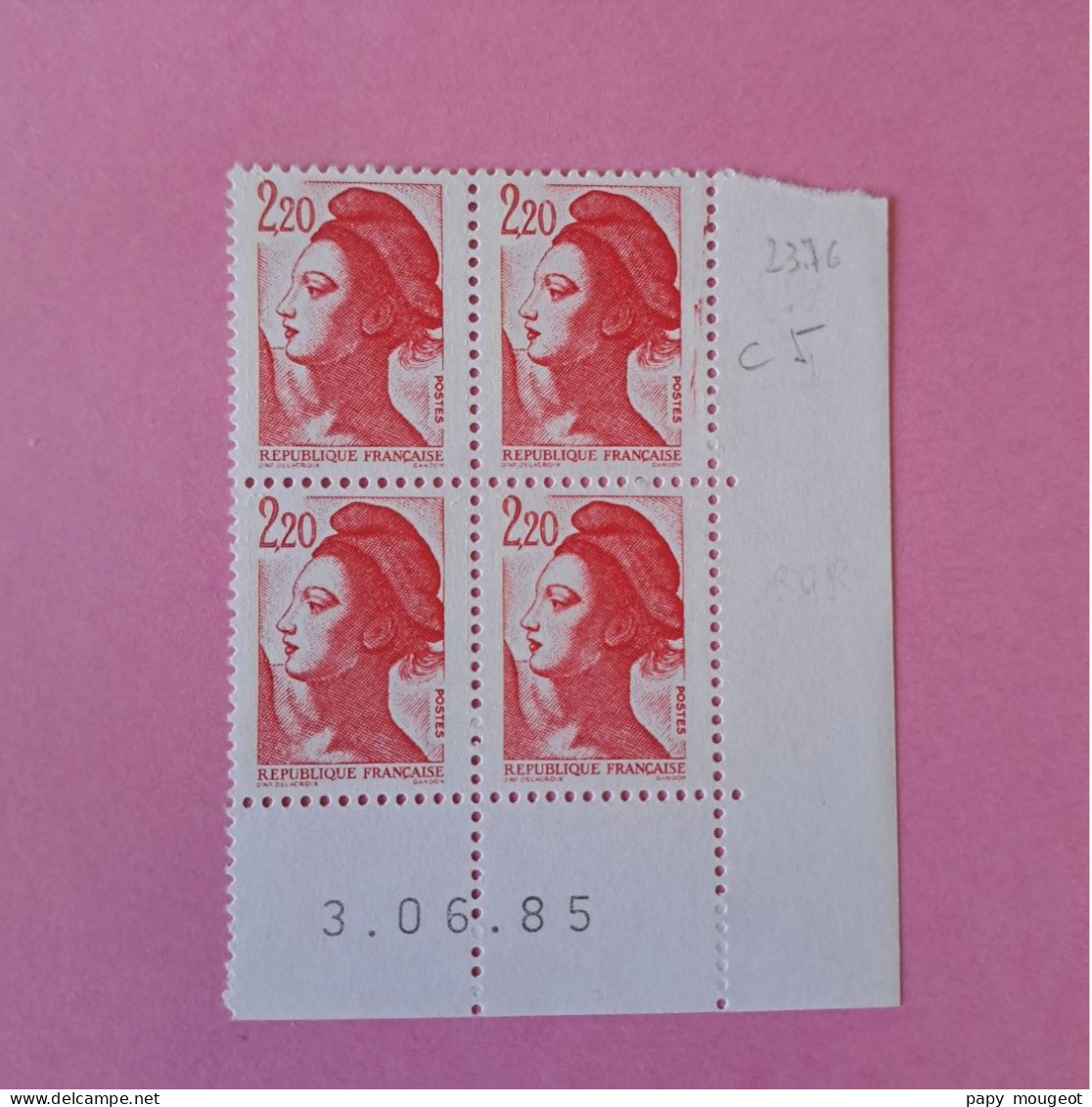 N°2376 Type Liberté 2.20 F. Rouge - 03.06.85 - Neuf ** Cote 2024 5€ - 1980-1989