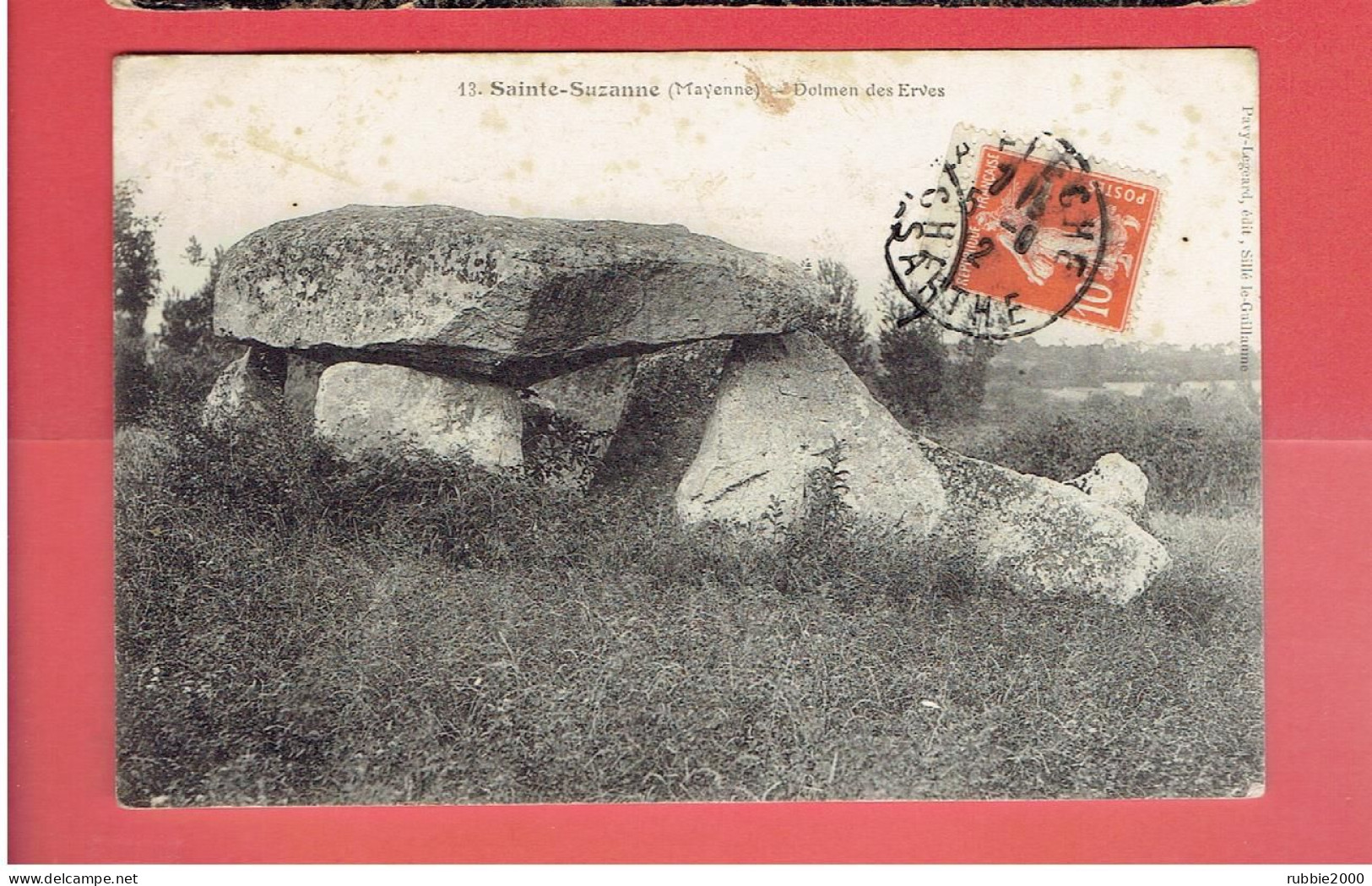 SAINTE SUZANNE 1912 DOLMEN DES ERVES CARTE EN BON ETAT - Sainte Suzanne