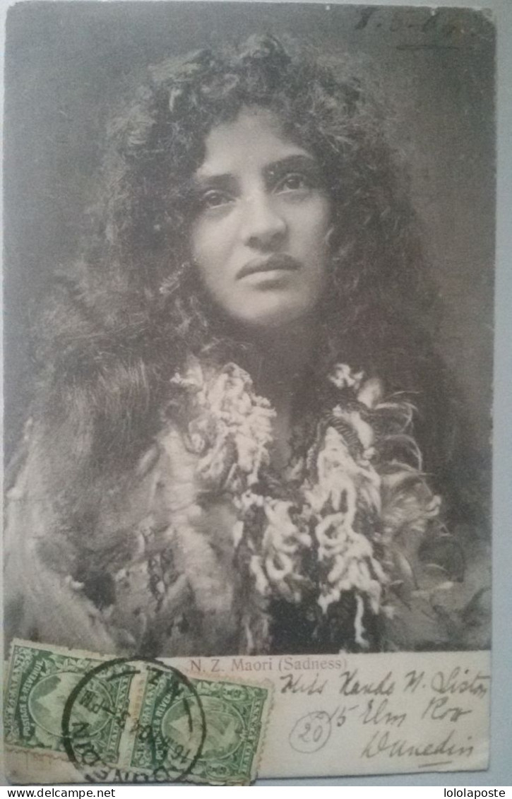 NOUVELLE ZELANDE - Belle Carte Précurseur Du 16/05/1904 D'une Maori (Sadness) Pour Malte Le 23/06 - 2 Photos - Brieven En Documenten