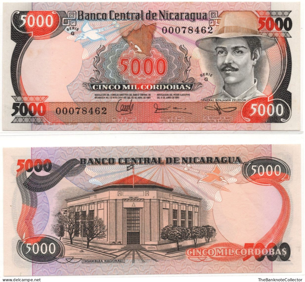 Nicaragua 5000 Cordobas 1985 P-146 UNC - Nicaragua