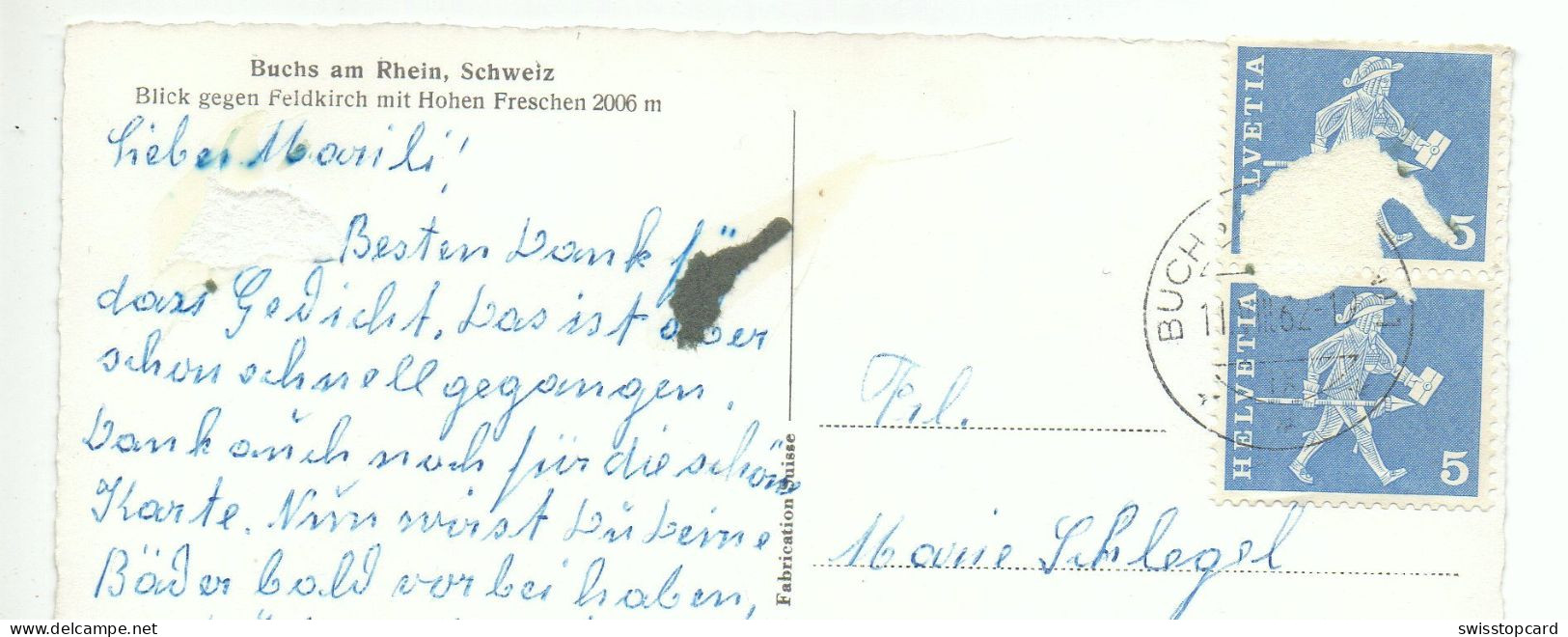 BUCHS Am Rhein, Blick Gegen Feldkirch Mit Hohen Freschen - Buchs
