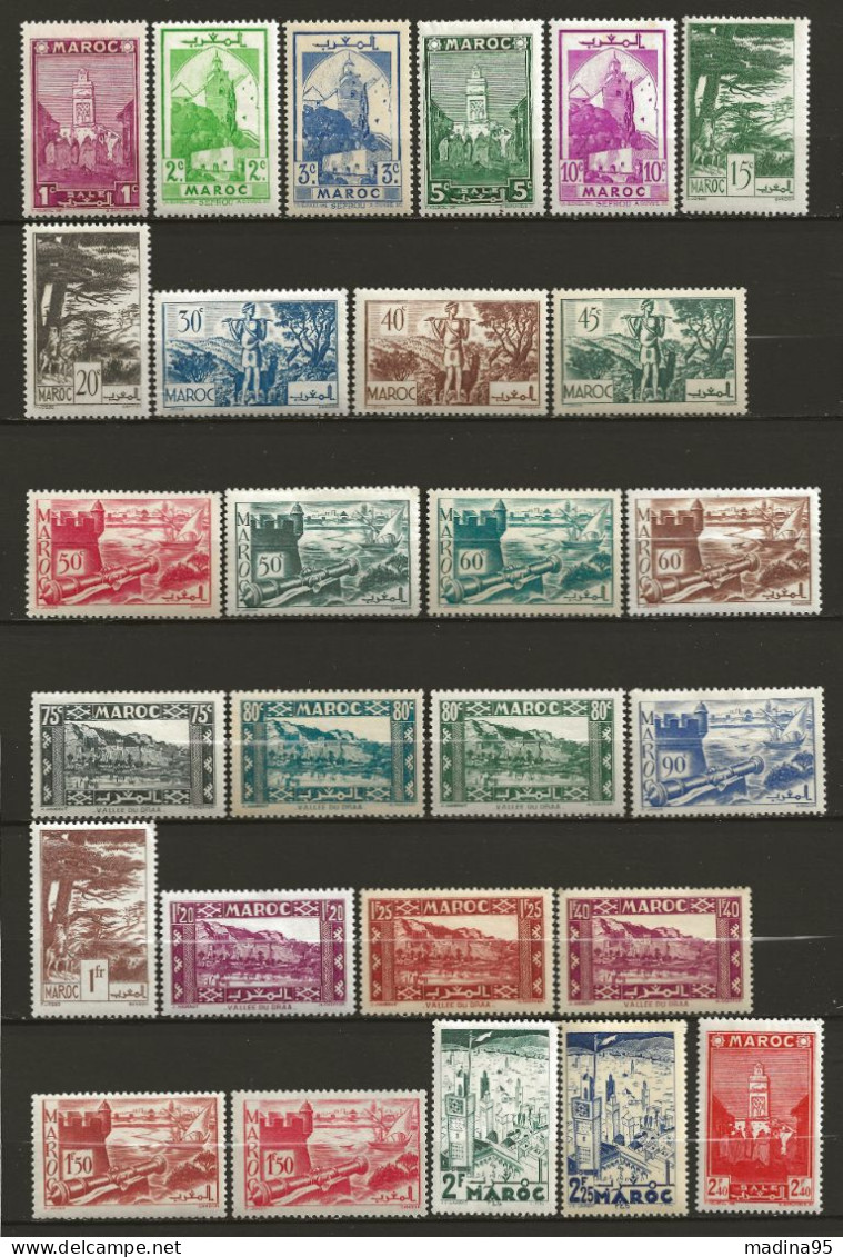 MAROC Colo:, **, N° YT 163 à 199,série, Ch. Légères, Sf N° 177 Et 192/194, TB - Unused Stamps