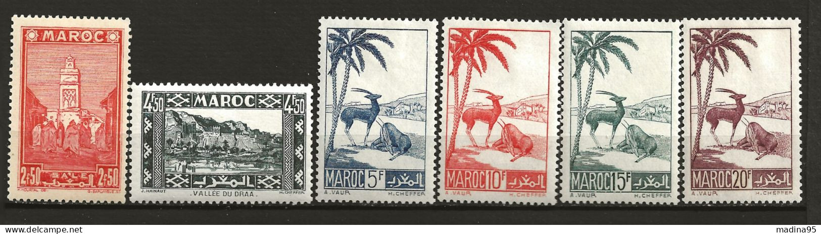 MAROC Colo:, **, N° YT 163 à 199,série, Ch. Légères, Sf N° 177 Et 192/194, TB - Unused Stamps