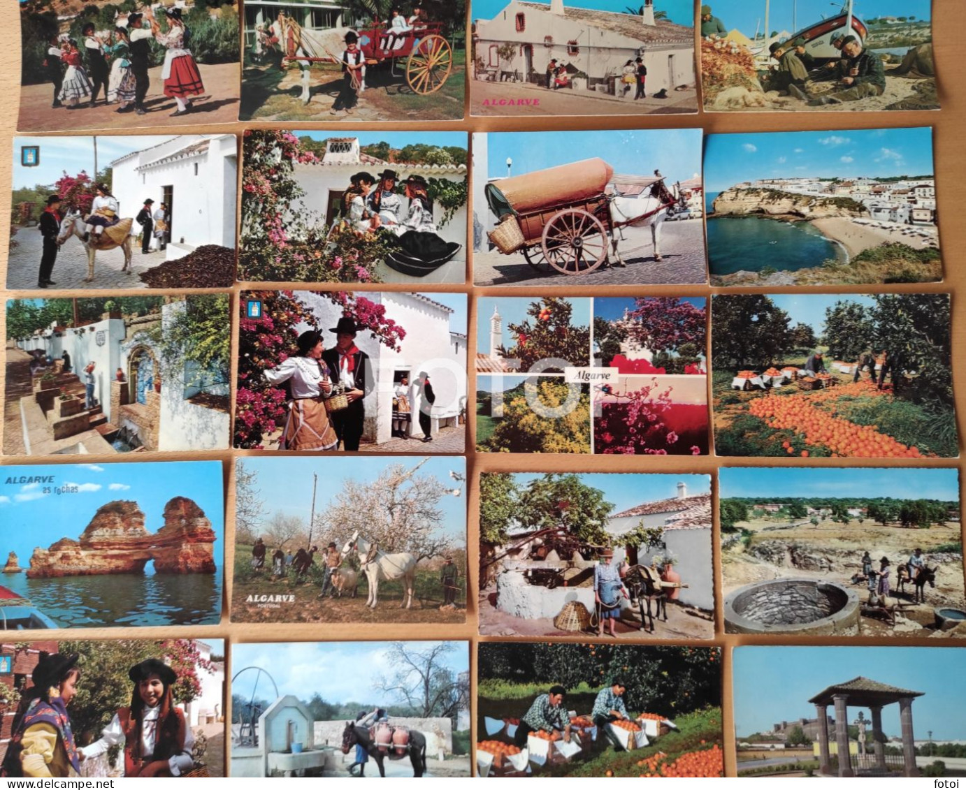 LOT 20 OLD POSTCARDS COSTUMES  ALGARVE PORTUGAL FOTO POSTAIS CARTES - Faro