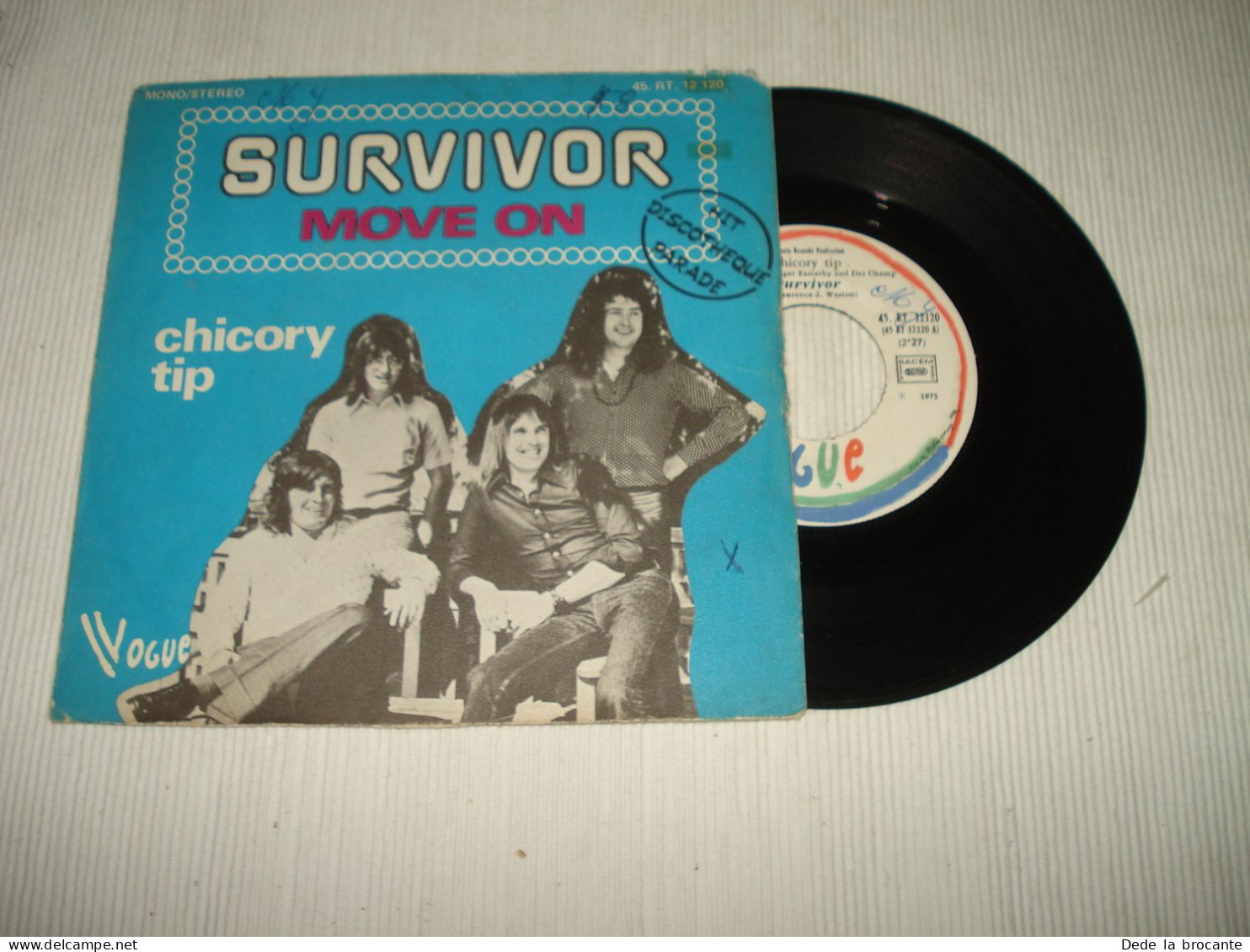 B14 / Chicory Tip – Survivor – 7" - Vogue – 45. RT. 121 20 - Fr 1975  EX/VG - Rock
