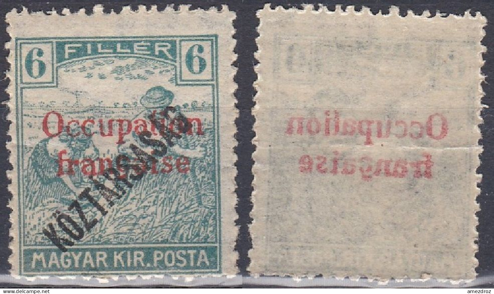 Hongrie Arad 1919 Mi 34 * Moissonneurs - Surcharge Recto-verso (A9) - Unused Stamps