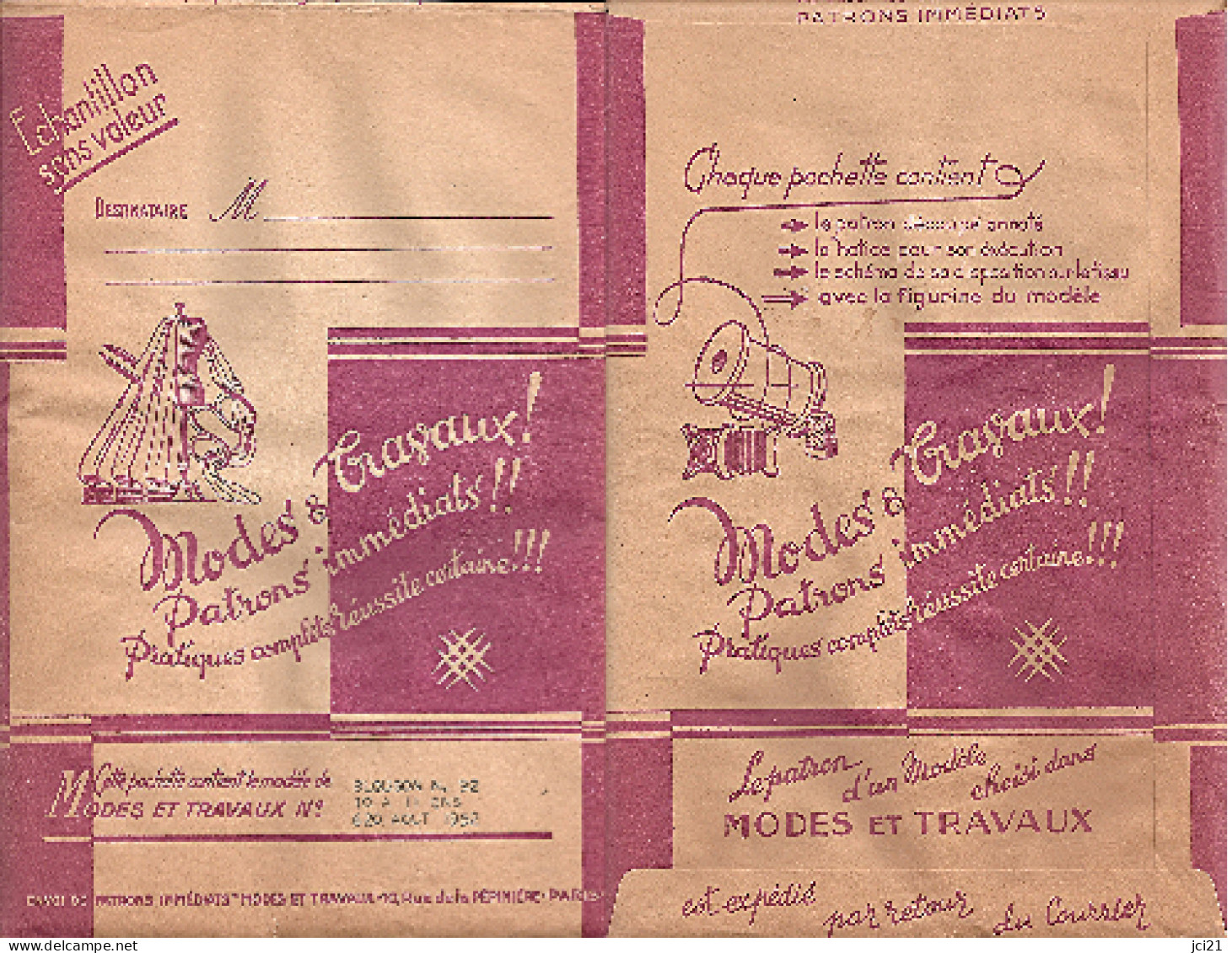 Patron MODE & TRAVAUX D'août 1952 "Blouson" Pour Enfant De 10 à 11 Ans (92)_L35 - Patterns