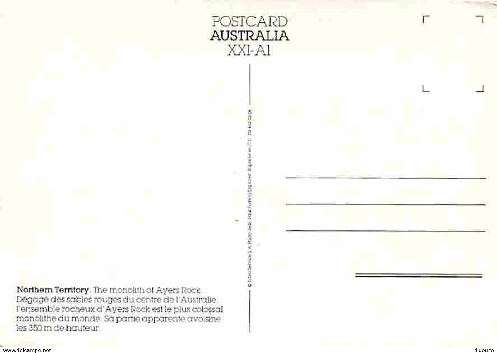 Australie - Ayers Rock - CPM - Voir Scans Recto-Verso - Uluru & The Olgas