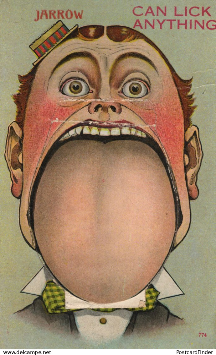 Jarrow Newcastle Tyne & Wear Giant Tongue Comic Old Postcard - Newcastle-upon-Tyne