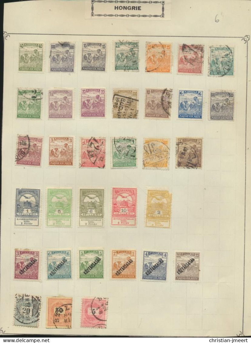 Collection Hongrie avec bonnes oblitérations  185 timbres