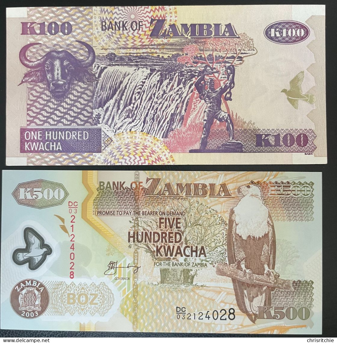 Billet, Zambie, 100/500 Kwacha, 2003 Slp - Zambia