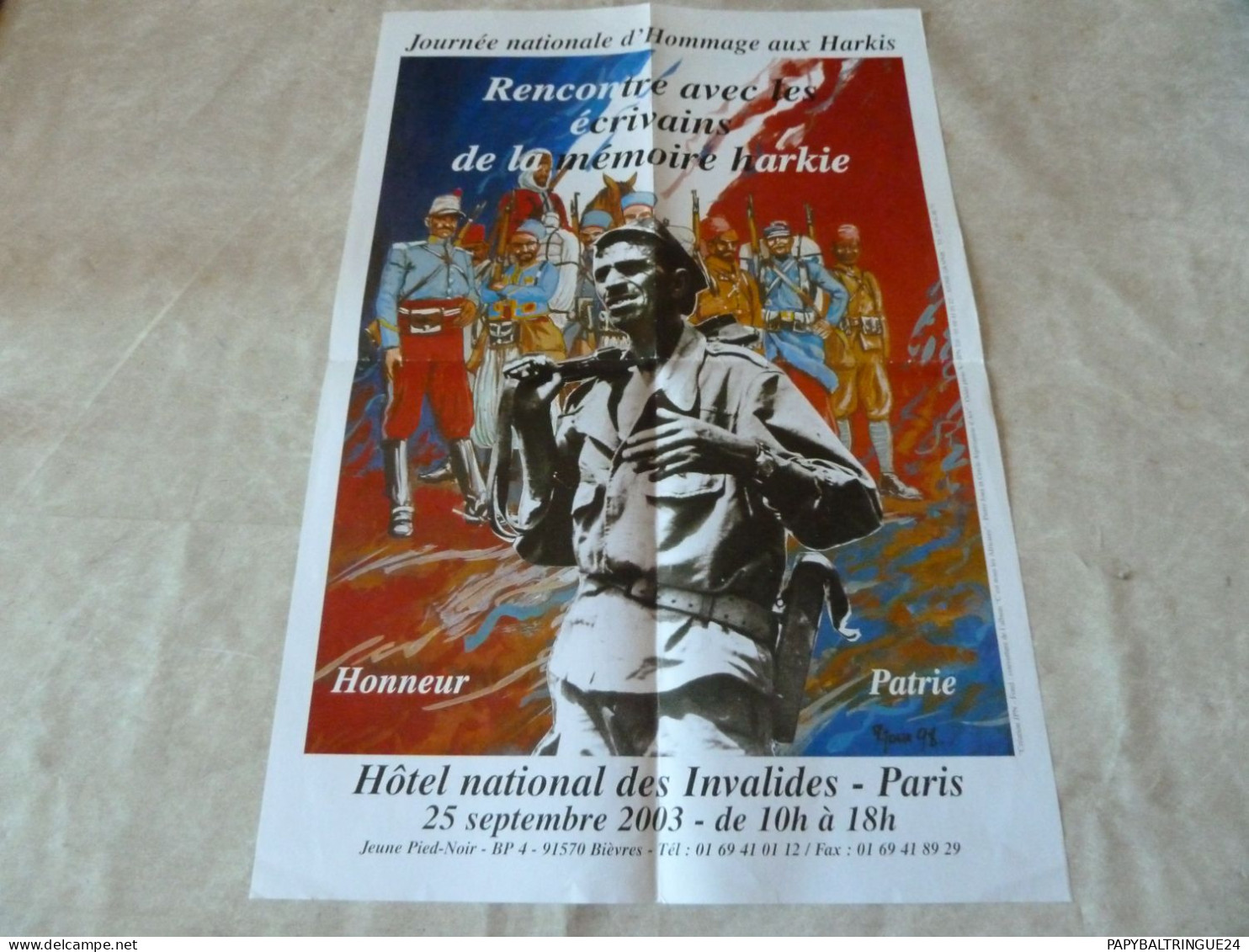 ANCIENNE AFFICHE DE LA JOURNEE NATIONALE D'HOMMAGE AUX HARKIS. - Afiches