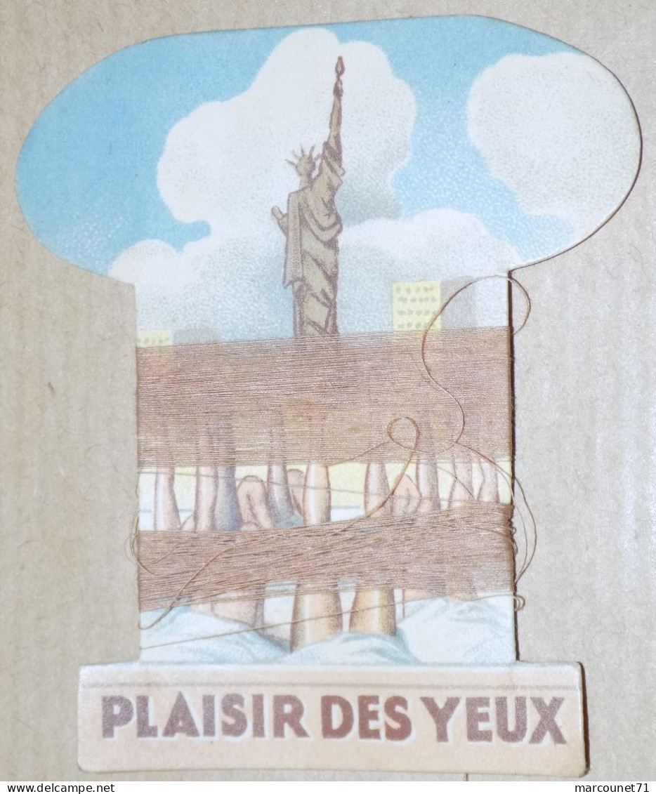 ANCIEN ET RARE SUPPORT DE TISSU FIL PLAISIR DES YEUX ILLUSTRATEUR LEON BURG STATUE DE LA LIBERTÉ NEW YORK - Textile & Clothing