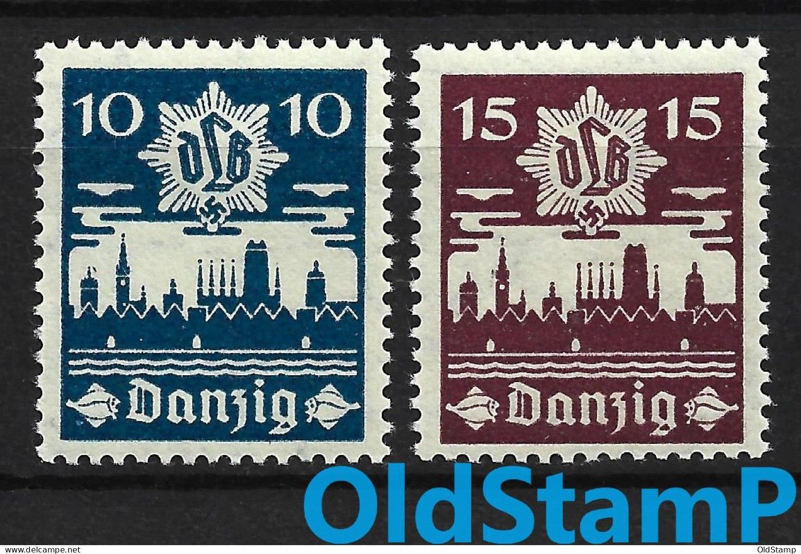 DANZIG 1937 MNH ** Full Set Mi.# 267-268 Stamps / Allemagne Alemania Germany Weimar Infla Third 3rd Deutsches Reich - Mint