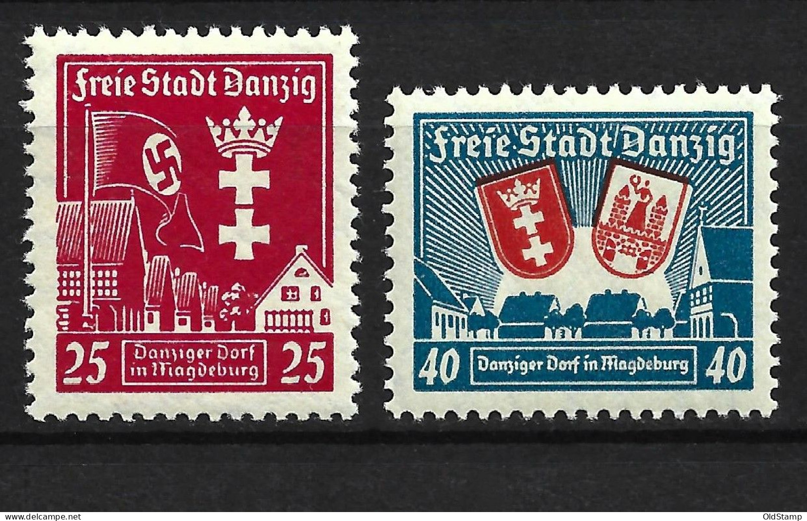 DANZIG 1937 MLH * Full Set Mi.# 274 - 275 Stamps / Allemagne Alemania Germany Weimar Infla Third 3rd Deutsches Reich - Nuovi