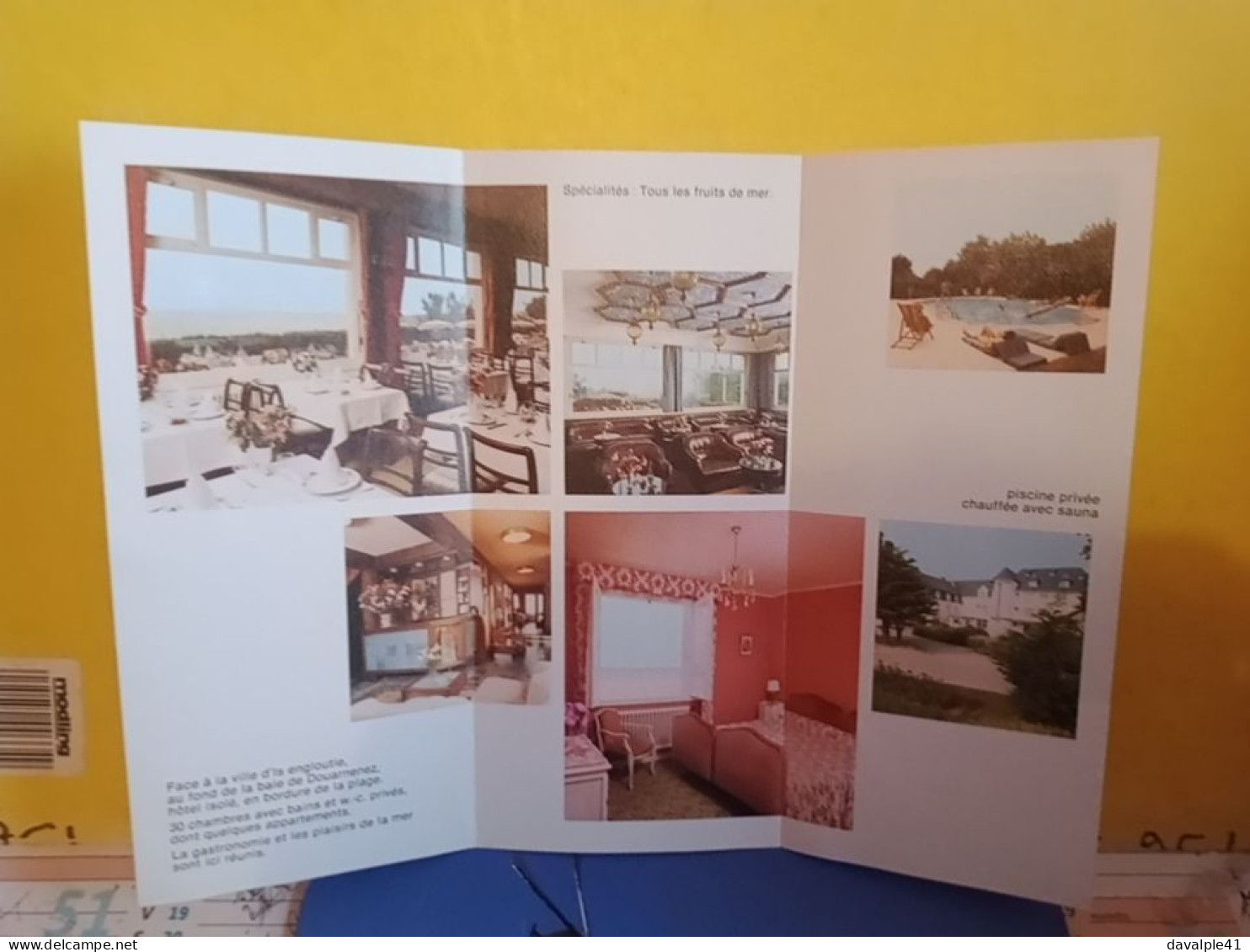 29  BROCHURE   HOTEL DE LA PLAGE PLONEVEZ  PORZAY   BON ETAT - Plonévez-Porzay