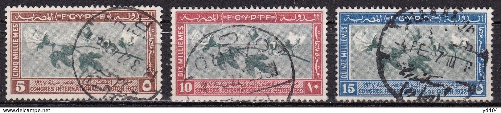 EG061 – EGYPTE – EGYPT – 1927 – INTERNATIONAL COTTON CONGRESS - Y&T # 115/117 USED - Used Stamps