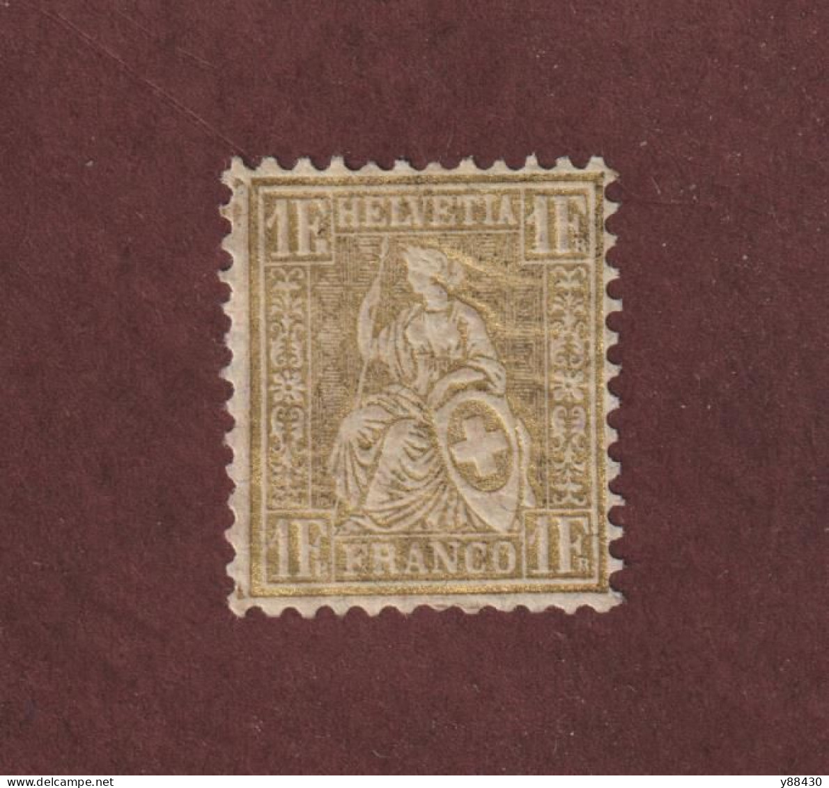 SUISSE - N° 41 De 1862 -  Timbre Neuf Ou Oblitéré.?  Sans Gomme - Helvetia Assise - 1.F. Or - 2 Scan - Used Stamps