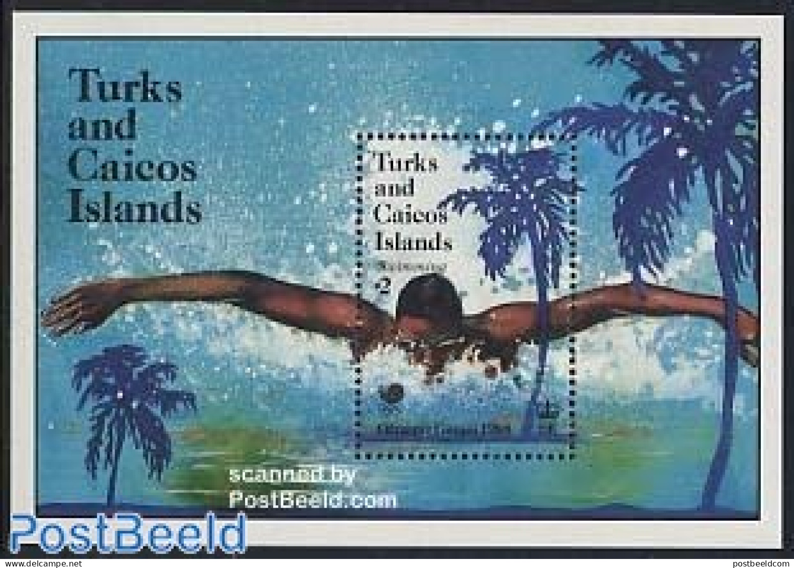 Turks And Caicos Islands 1988 Olympic Games S/s, Mint NH, Sport - Olympic Games - Swimming - Schwimmen
