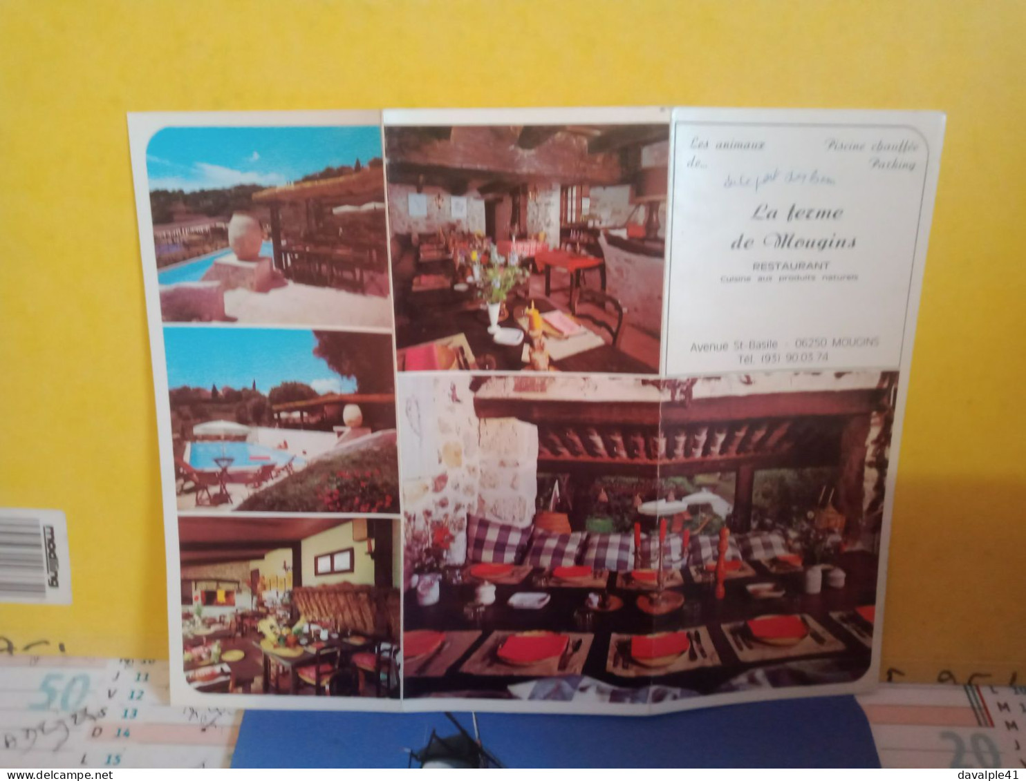 06  BROCHURE     LA FERME DE  MOUGINS  RESTAURANT   BON ETAT - Mougins