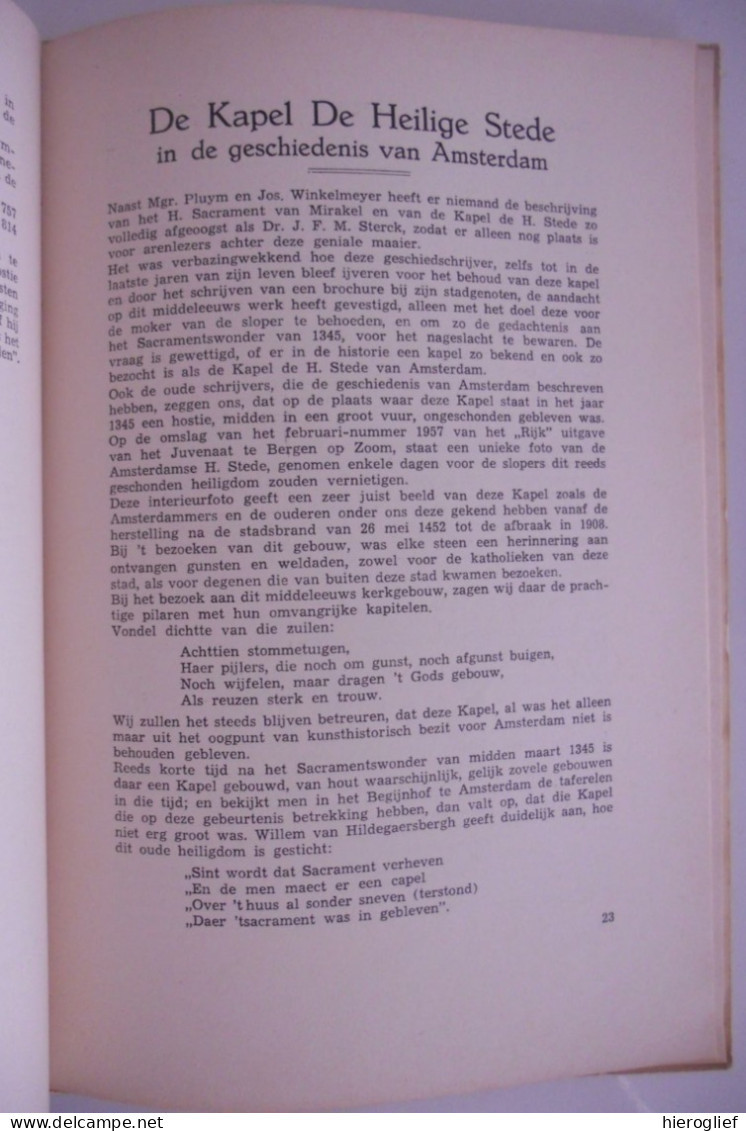 Het Heilig Sacrament van Mirakel en de Capel Terheyligen Stede in de geschiedenis van Amsterdam 1958 Kortekaas