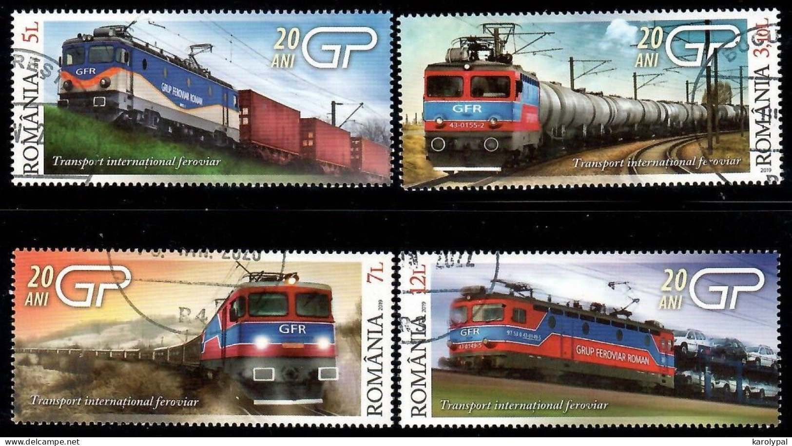 Romania, 2019 CTO, Mi. Nr.7533-6, Grampet Group, Train - Usado