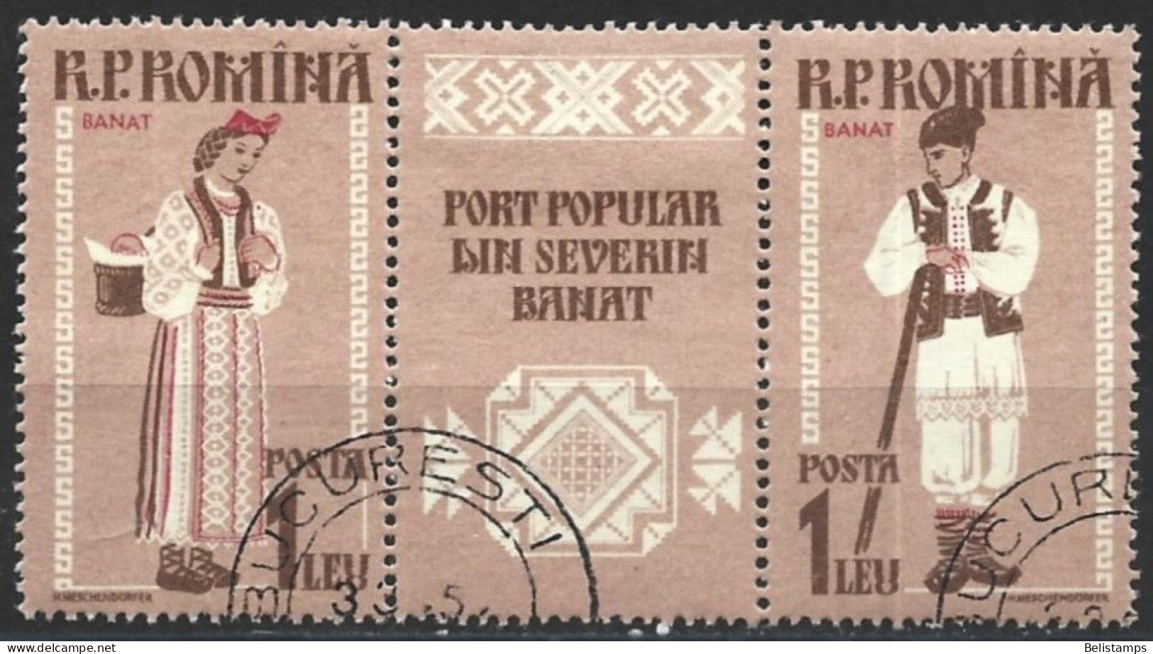 Romania 1958. Scott #1244 (U) Regional Costumes From Banat - Used Stamps