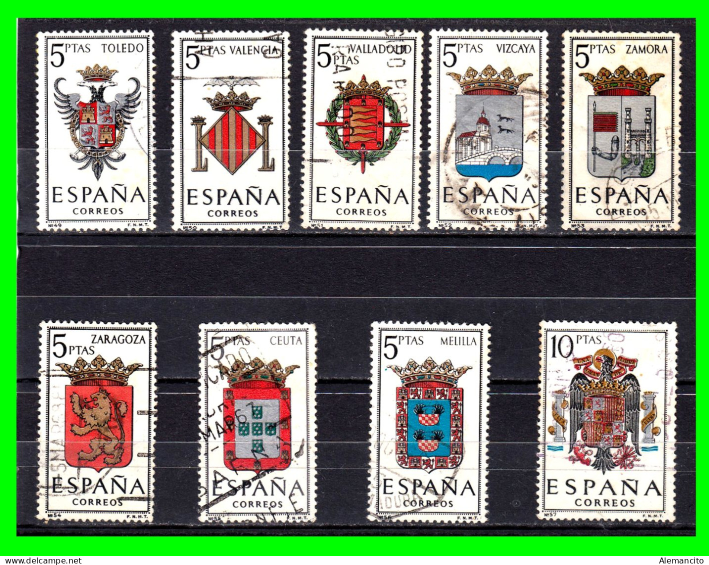 ESPAÑA.-  SELLOS AÑO 1966 - ESCUDOS - DE LAS CAPITALES DE PROVINCIAS ESPAÑOLAS Y DE ESPAÑA - - Gebraucht