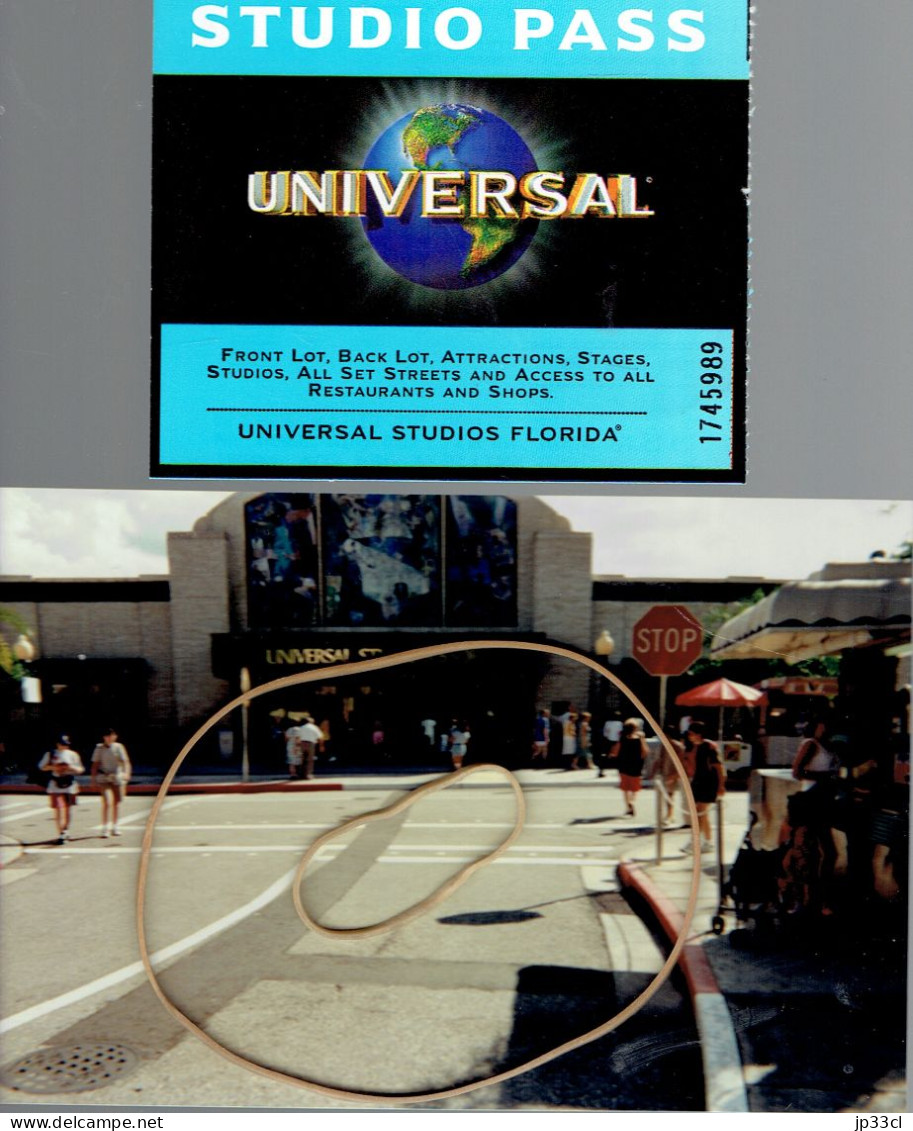 Souvenir D'une Visite Aux Universal Studios Florida (Orlando), USA : 2 Tickets +  Photo Originale (1997) - Tickets - Entradas