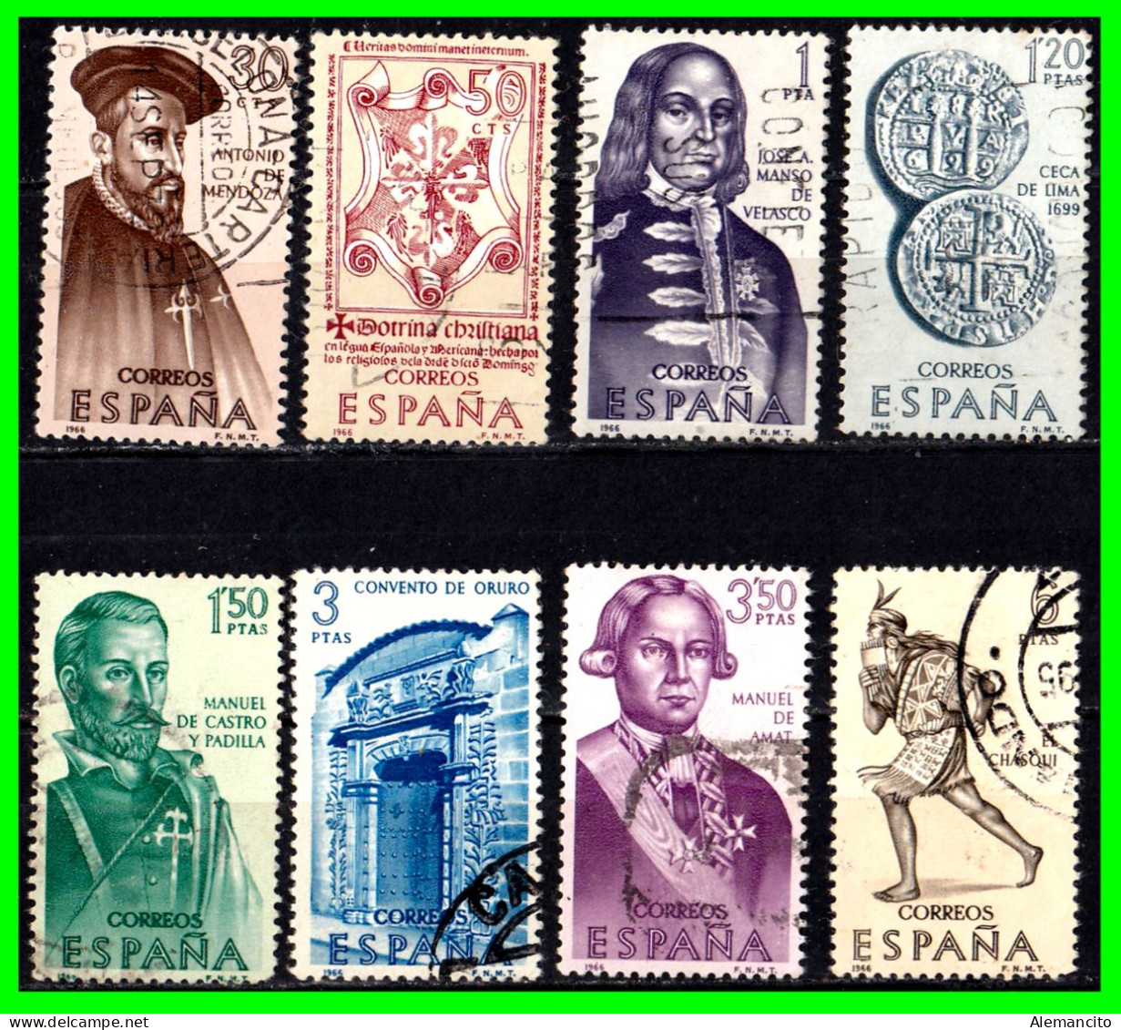 ESPAÑA.-  SELLOS AÑO 1966 - FORJADORES DE AMERICA - - Used Stamps