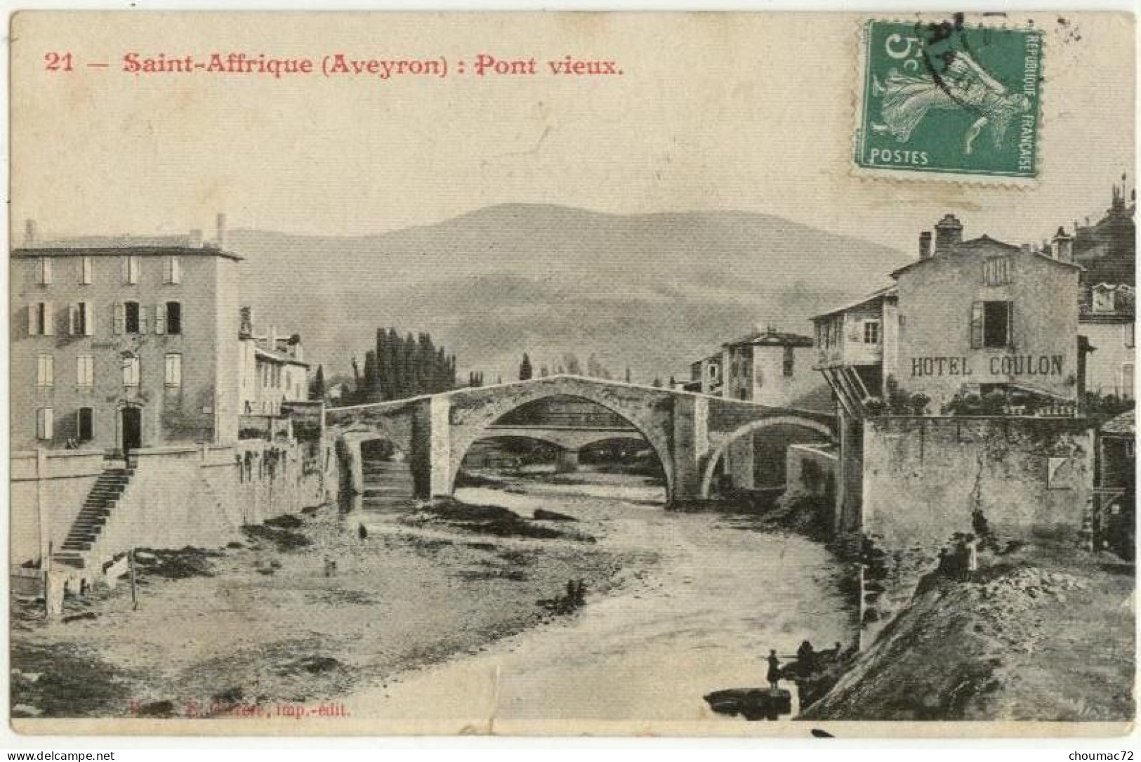 (12) 011, St Saint Afrique, Carrére 21, Pont Vieux, Dos Non Divisé, état - Saint Affrique