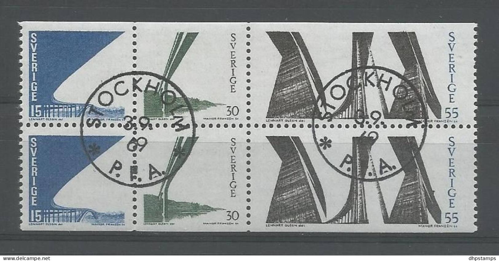 Sweden 1969 Bridge Strip From Booklet Y.T. 631/633 (0) - Used Stamps