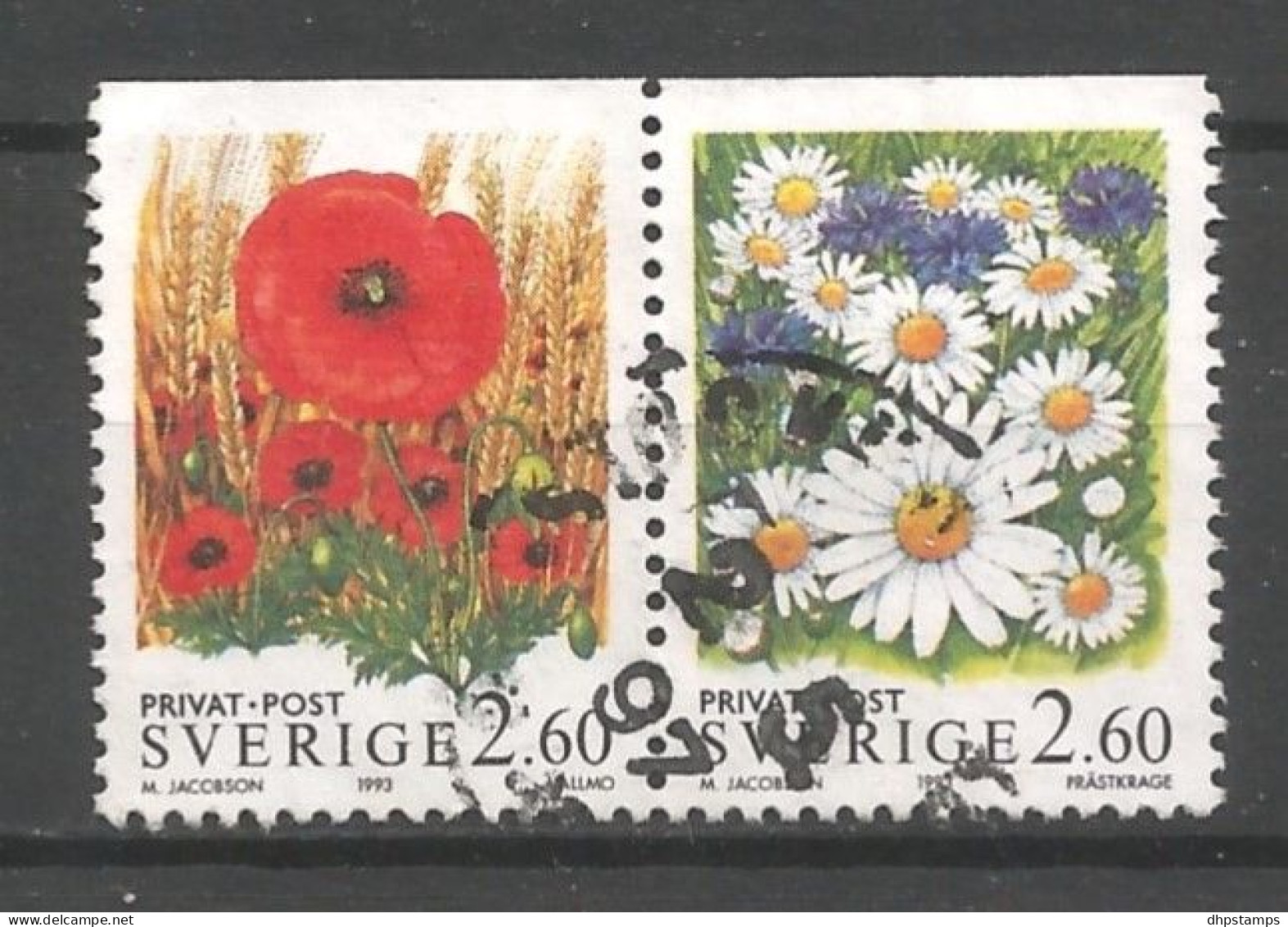 Sweden 1993 Flowers Pair Y.T. 1763/1764 (0) - Used Stamps
