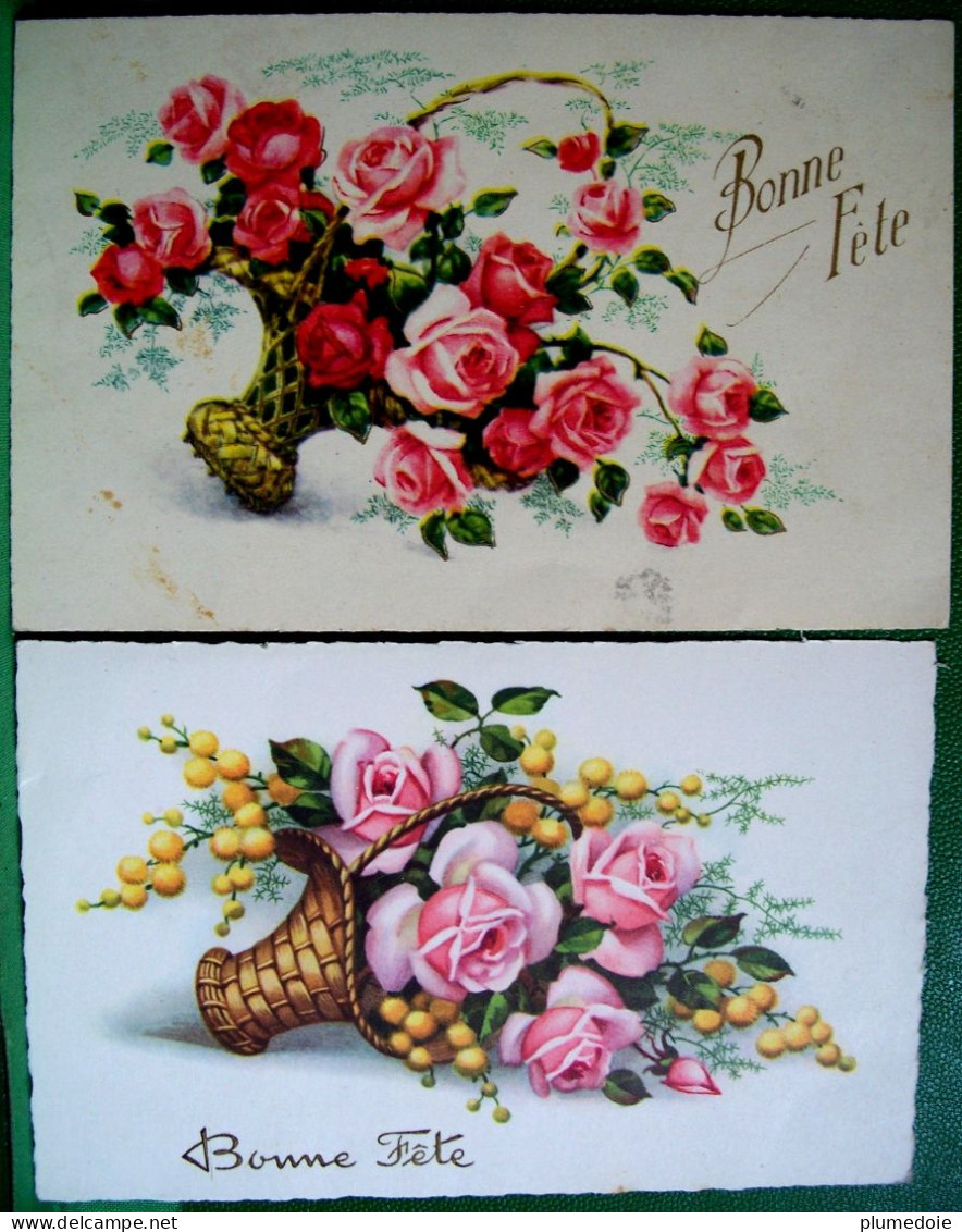 Lot 8 Cpa   FANTAISIES BONNE FÊTE . FLEURS  FLOWERS X  8  OLD  PC - Sammlungen & Sammellose