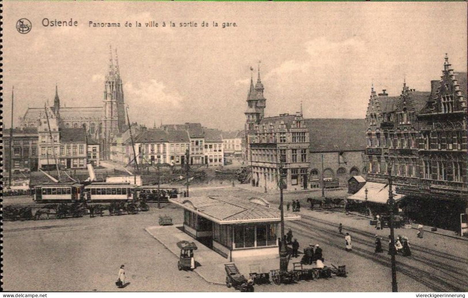 ! Cpa Oostende, Ostende La Gare, Tram, Straßenbahn, Edit. Nels - Oostende