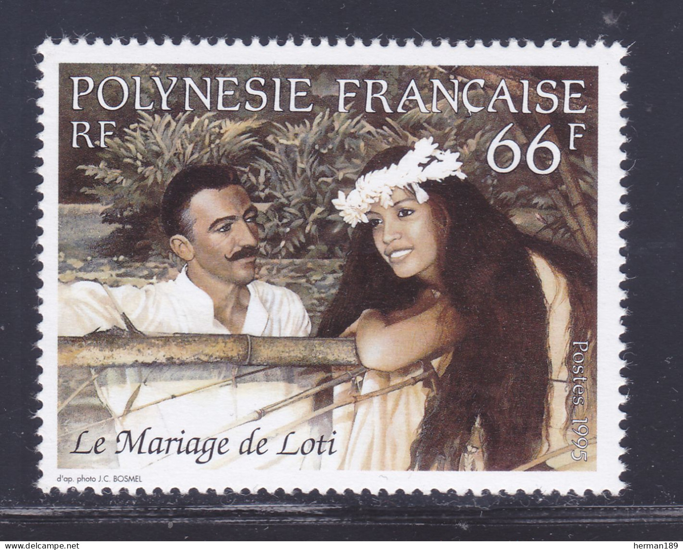 POLYNESIE N°  482 ** MNH Neuf Sans Charnière, TB (D7707) Le Mariage De Pierre Loti- 1995 - Unused Stamps