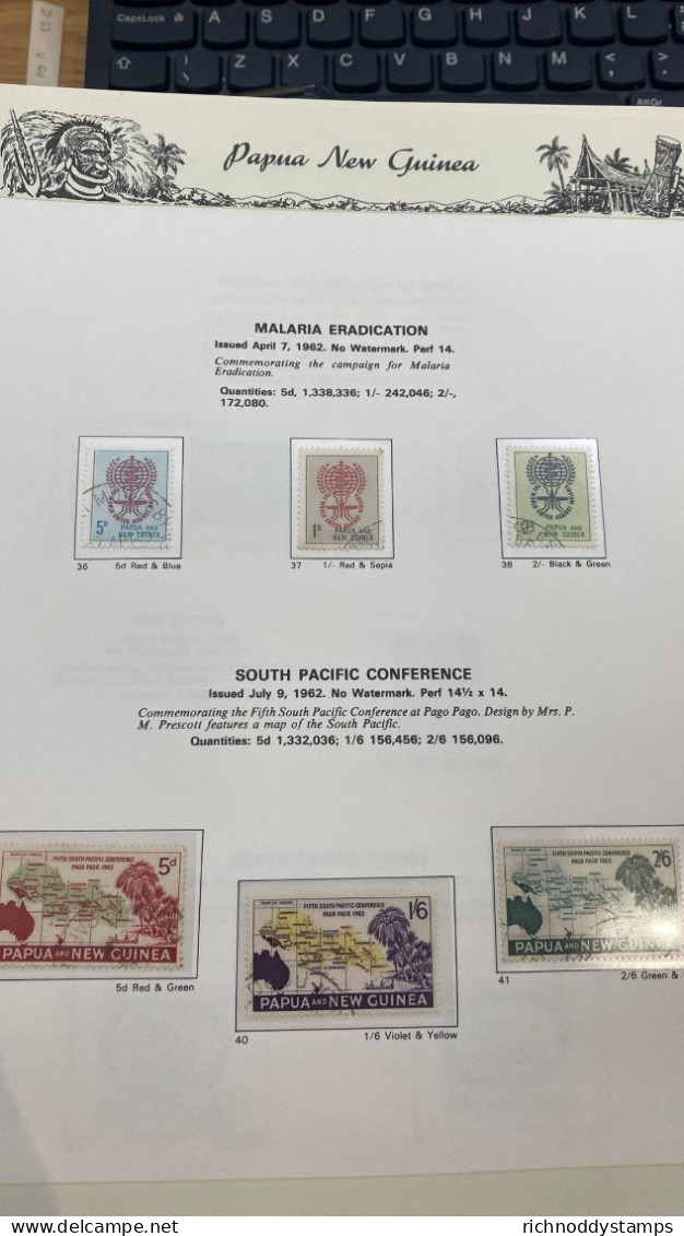 Papua New Guinea Fine Used Collection In Hingless Printed Album - Papouasie-Nouvelle-Guinée