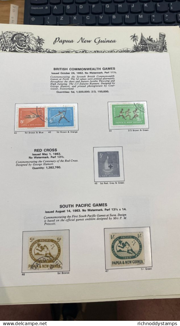 Papua New Guinea Fine Used Collection In Hingless Printed Album - Papouasie-Nouvelle-Guinée