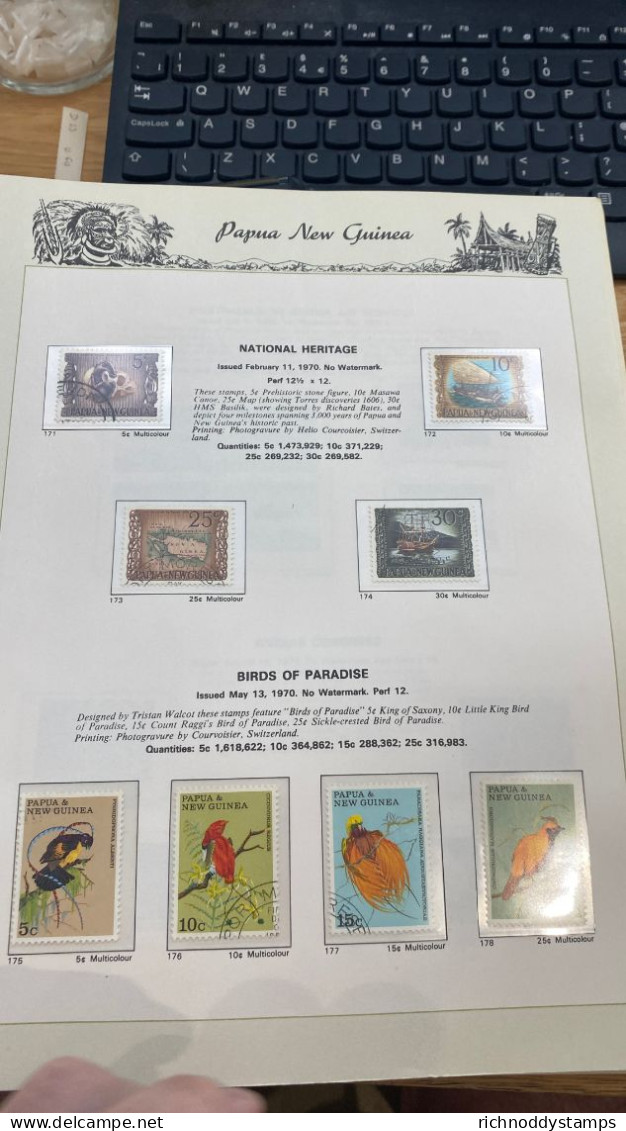 Papua New Guinea fine used collection in hingless printed album
