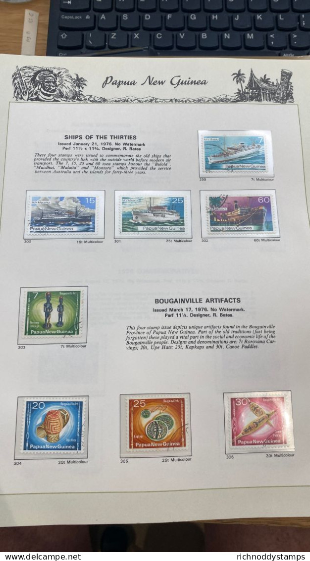 Papua New Guinea fine used collection in hingless printed album