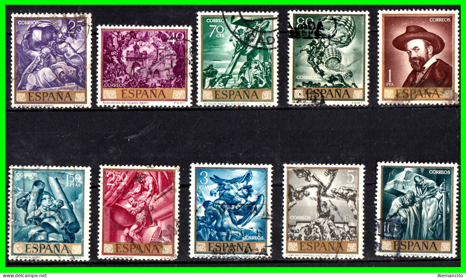 ESPAÑA.-  SELLOS AÑO 1966  - JOSE MARIA SERT .- SERIE - Used Stamps