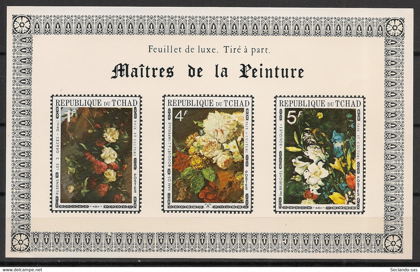 TCHAD - 1971 - N°Mi. 375 à 377 - Fleurs / Rubens - Epreuve De Luxe - Neuf Luxe ** / MNH / Postfrisch - Chad (1960-...)
