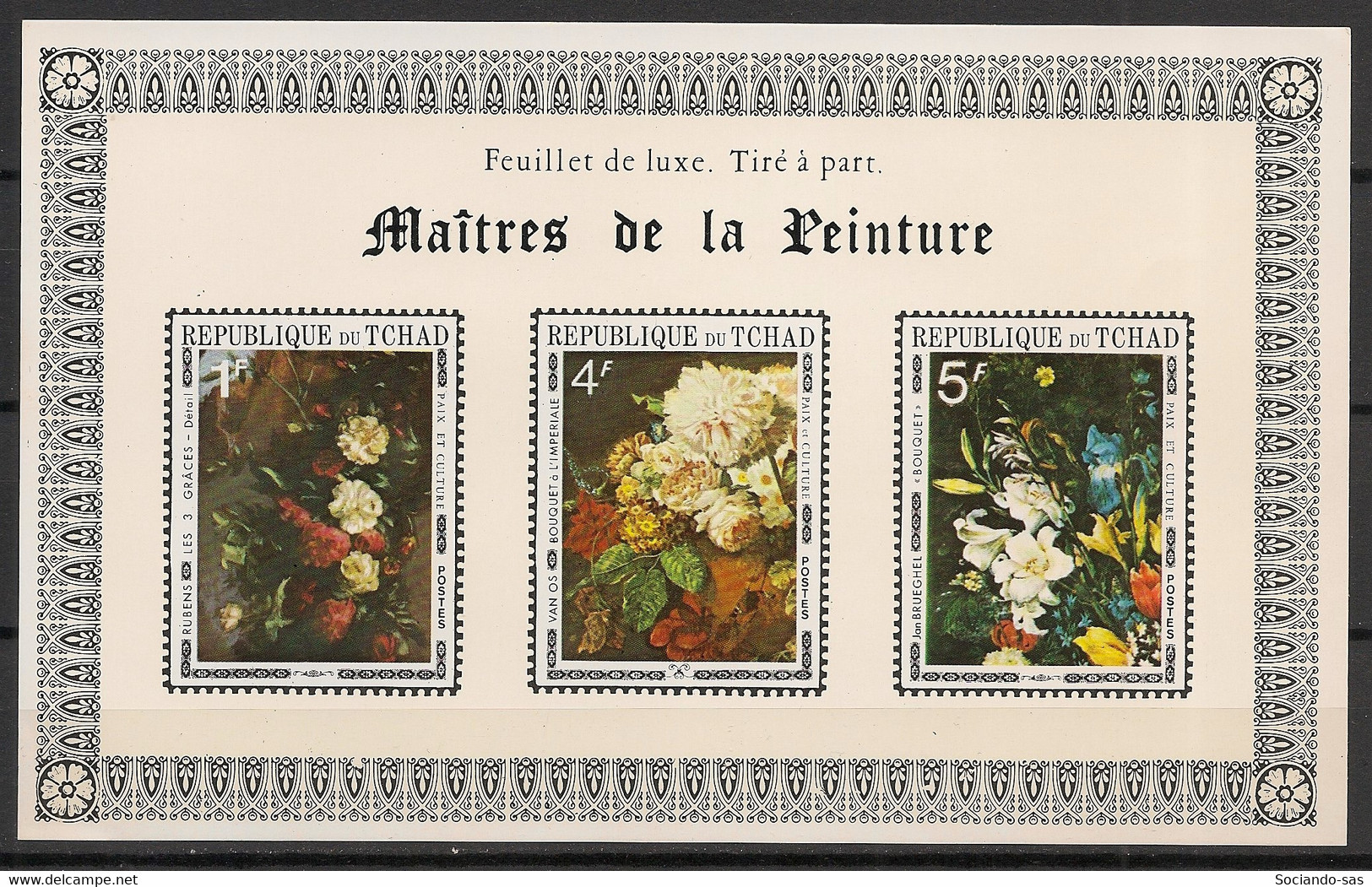 TCHAD - 1971 - N°Mi. 375 à 377 - Fleurs / Rubens - Epreuve De Luxe - Neuf Luxe ** / MNH / Postfrisch - Ciad (1960-...)