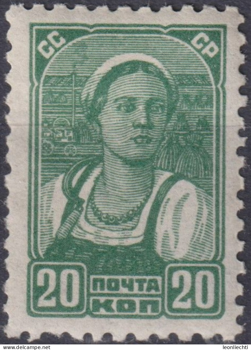 1937 Russland & UdSSR ** Mi:SU 578,Yt:SU 612, Sg:SU 727i, AUn:SU 612,Sol:SU 558,Collective Farm Worker (with Background) - Unused Stamps