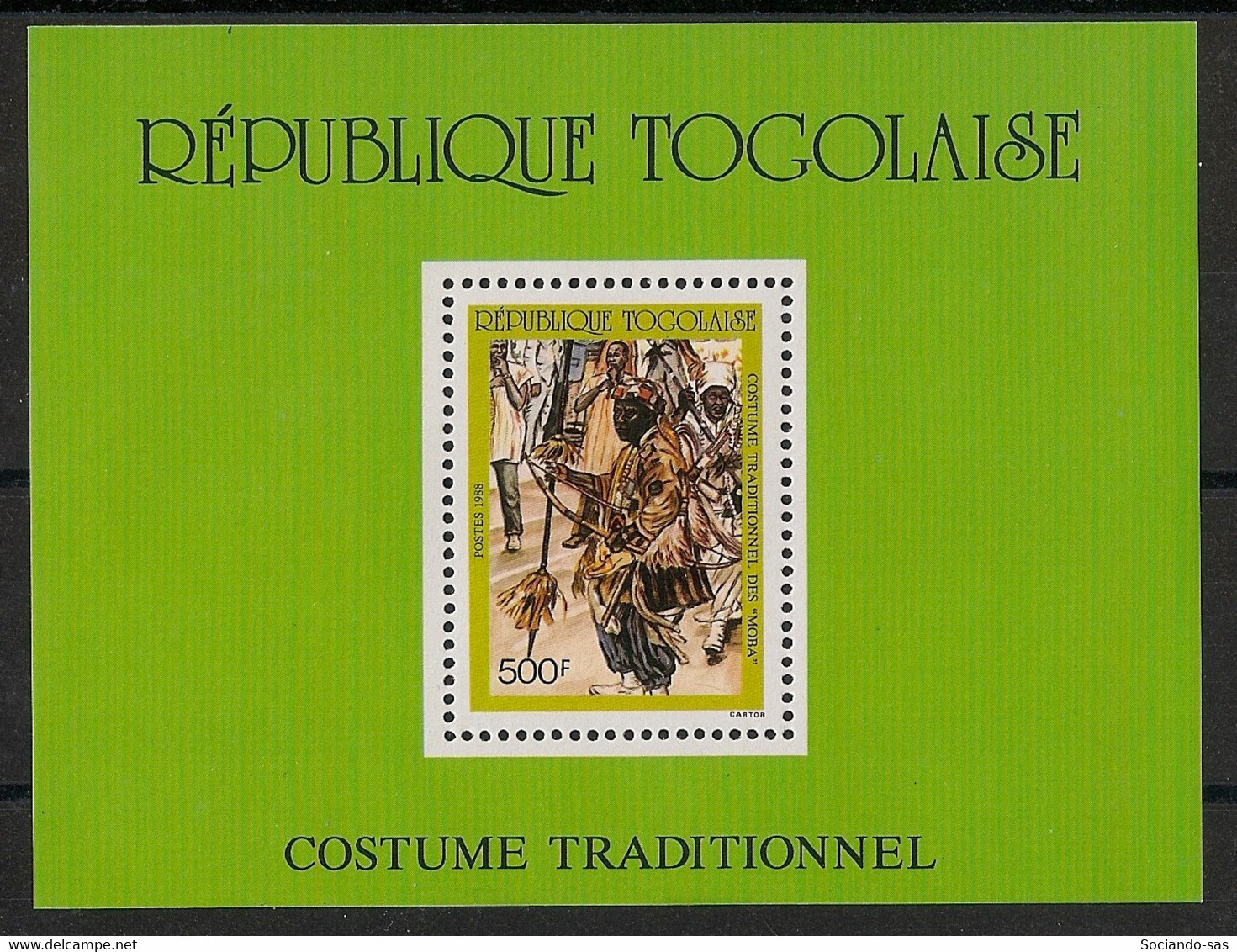 TOGO - 1988 - Bloc Feuillet BF N°YT. 273 - Costumes Traditionnels - Neuf Luxe ** / MNH / Postfrisch - Togo (1960-...)
